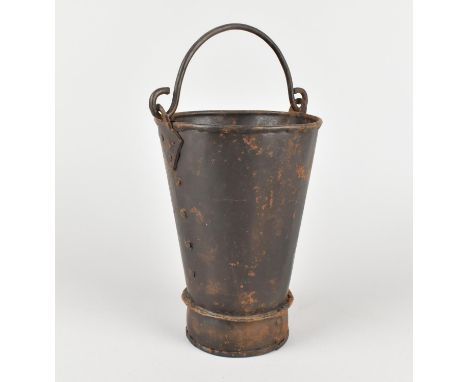 A Vintage Metal Banded Bucket of Small Proportions with Loop Handle, 18cms High