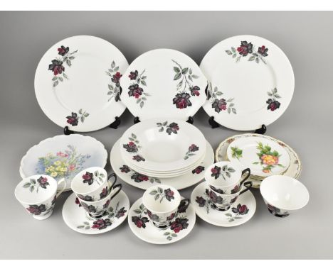 A Collection of Royal Albert to Comprise Masquerade to Include Three Dinner Plates, Four Bowls, Cake Plate, Three Saucers, Fi