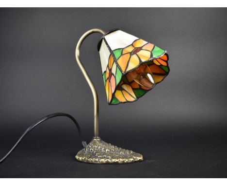 A Small Tiffany Style Table Lamp, 26cms High