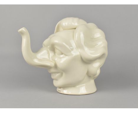 A Ceramic "Luck and Flaw" Margaret Thatcher Teapot, 20cm High