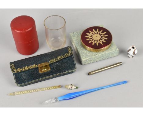A Small Collection of Various Vintage and Later Items to Comprise Venetian Type Glass Bead, Glass Dip Pens (One AF), Silver P