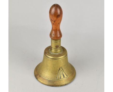 A WWII Period Brass Bell with Cast Broad Arrow/Crows Foot
