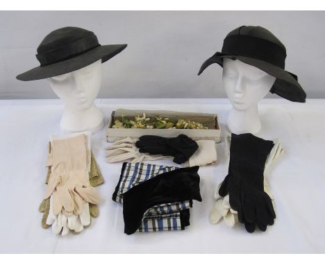 Vintage wax flower headdress (in pieces), within original box, bearing label (torn) 'My Mother's Orange Blossom for Carol's W