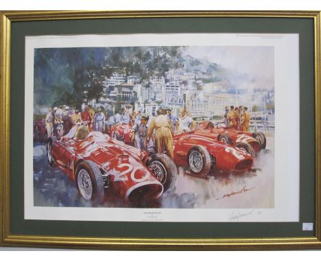 Craig WarwickLimited edition print"Maserati Team" 1956 Monaco Grand Prix, No. 236 of 500, signed in pencil in the margin, 62 