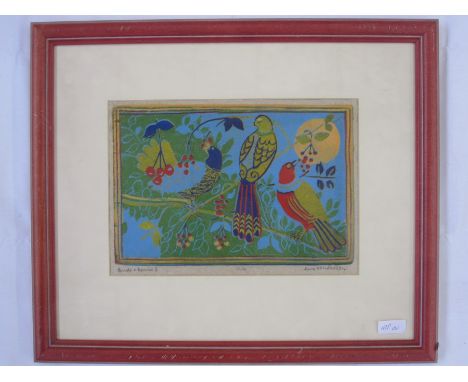 June Henderson (20th Century)Limited edition print,Birds and berries I, No. 2 of 4Condition ReportImage approx 32cm wide x 22