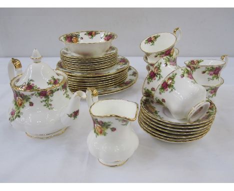 Royal Albert "Old Country Roses" tea set  comprising of teapot, seven cups and saucers, milk jug and various sized plates