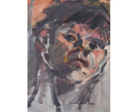 Ghislaine Howard (British 1953-) Self-Portrait, signed and dated 1989 on verso, acrylic on canvas.39cm x 28.5cm (15.5in x 11.