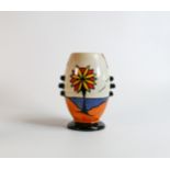 Lorna Bailey large Beach pattern twin handled vase, Old Ellgreave backstamp, height 19cm