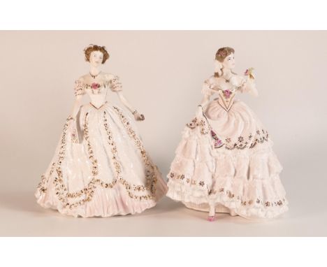 Royal Worcester for Compton &amp; Woodhouse limited edition figure Sweetest Valentine &amp; The Fairest Rose (2) 