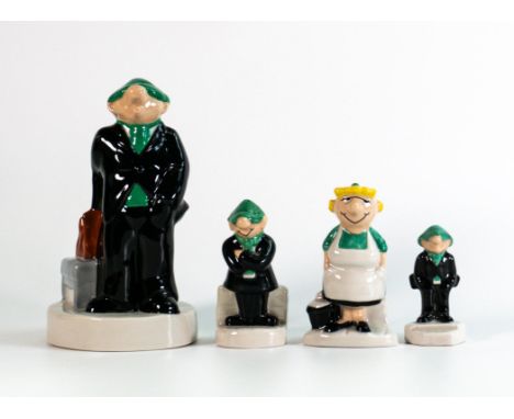 Wade Andy Cap themed items including money box, salt &amp; pepper pots &amp; smaller item, tallest 17.5cm.  These were remove