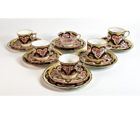 Six Wileman &amp; Shelley trios of various shapes to include Vincent 11006, Victoria 3464, Royal 9066, Worcester breakfast si