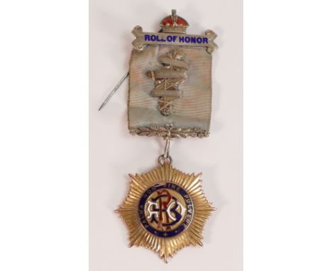 RAOB (Royal Antediluvian Order of Buffaloes) heavy 9ct gold hallmarked Roll of Honour medal / jewel - Awarded to Herbert Simc