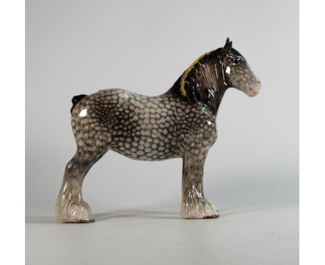 Beswick 818 Shire horse in Rocking Horse grey, restored back legs 