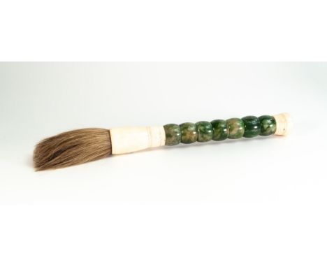 Late 20th century Jade calligraphy brush 39.5cm long 