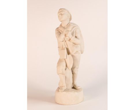 Rare W.H. Goss Parian large figure of a Chimney Sweep, h. 31cm. 