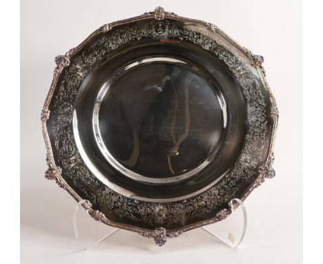 De Lamerie Fine silver plate and part gilt layplate / tray, specially made high end quality item, new and Made in England, d.