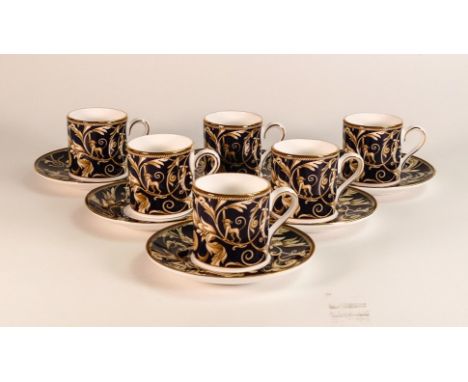 Six Wedgwood Cornucopia pattern coffee cans &amp; saucers (6) 