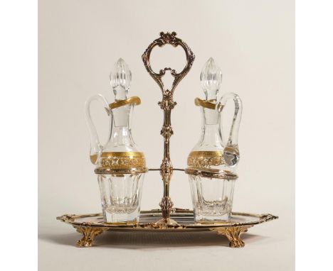 De Lamerie Fine Silverware plated Robert Adam pattern large condiment set in presentation bag, specially made high end qualit