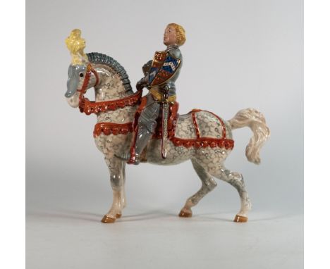 Beswick Knight in Armour The Earl of Warwick mounted on dappled grey horse 1145 