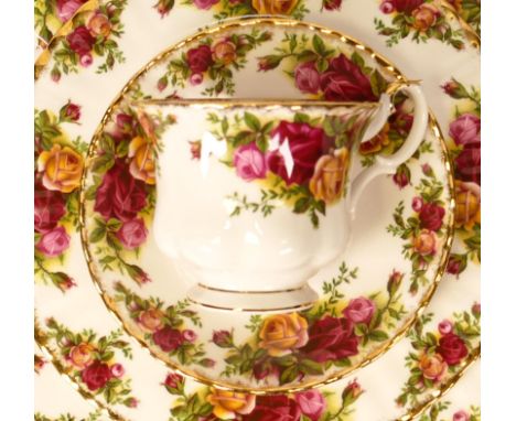 A large collection of Royal Albert Old Country Roses pattern tea &amp; dinner ware to include - tea set, dinner plates, fruit