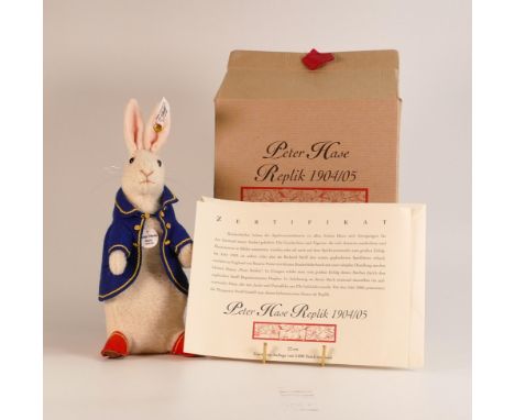Boxed Steiff Peter Hase replica Beatrix Potter Peter Rabbit. Limited edition boxed with certificate. 