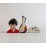 Lorna Bailey Collectors Club Hill House jug, bust & name stand, height of tallest 14cm (3)