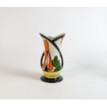 Lorna Bailey large House & Path pattern twin handled vase, Old Ellgreave backstamp, height 21cm