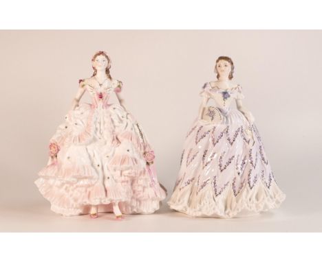Royal Worcester for Compton &amp; Woodhouse limited edition figure Royal Debut &amp; The Last Waltz (2) 