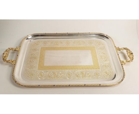 De Lamerie Fine large silverware plated serving tray in presentation bag, specially made high end quality item, new, length w