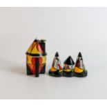 Lorna Bailey House of Honey honey pot (limited edition) and House & Path pattern condiment set,
