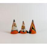 Lorna Bailey Beach, Flame & Thunderbolt pattern sugar sifters, Old Ellgreave backstamp, height