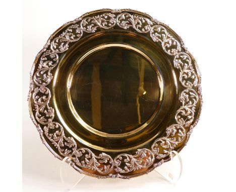 De Lamerie Fine silver plate and part gilt layplate / tray, specially made high end quality item, new and Made in England, d.