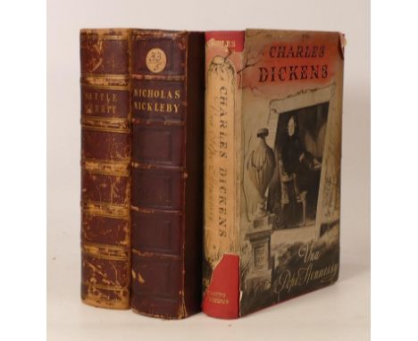 DICKENS, Charles (1812-1870). Two works to include Little Dorrit, First Bound edition of 1857, bound in leather and cloth. Ni