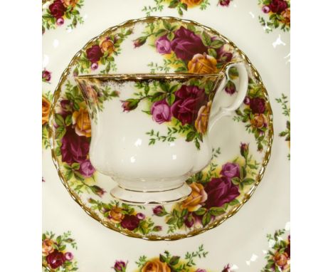 A large collection of Royal Albert Old Country Roses pattern tea &amp; dinner ware to include - 6 dinner plates, 6 breakfast 