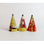 Lorna Bailey Tropicana, Inferno & Oaklands pattern sugar sifters, Old Ellgreave backstamp, height