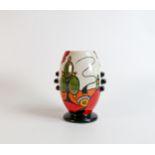 Lorna Bailey large Marsh Land Cottage pattern twin handled vase, Old Ellgreave backstamp, height