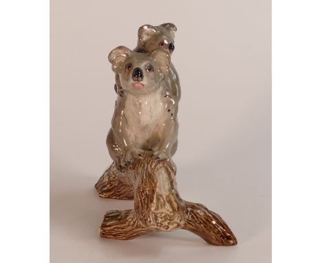 Beswick Prototype Figure of a Koala bear with baby on its back, climbing a tree branch, possibly Model No. 3014.  Date Septem