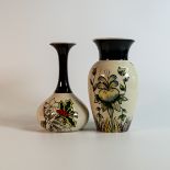 Lorna Bailey Pansy & Winter pattern vases, limited edition, Old Ellgreave backstamp, height of