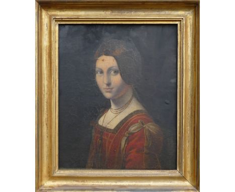 Victorian framed portrait on canvas, frame size 63cm x 53cm 