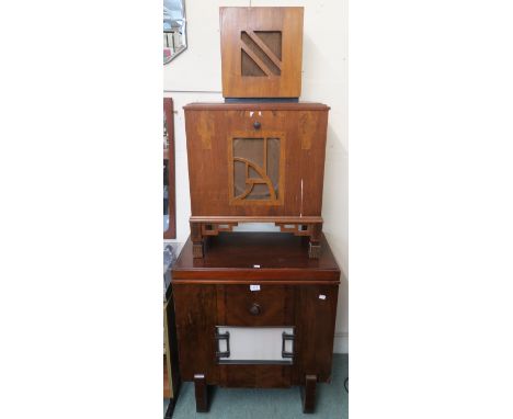 A 20th century mahogany cased G Marcone radiogram and two mahogany cased speakers (3) Condition Report: Very top speaker is i