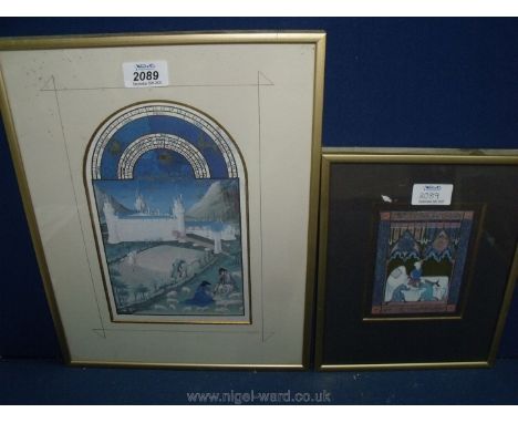 A framed and mounted facsimile of the Manuscript The Psalter of St. Louis by Marcel Thomas along with a framed facsimile of L