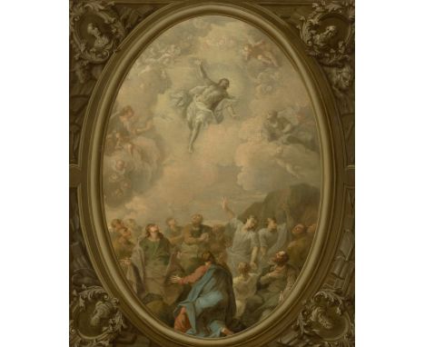 Attributed to Sebastiano Ricci,  Italian 1654-1726- The Ascension of Christ, an oil sketch; oil on canvas, 74.6 x 62 cm. Prov