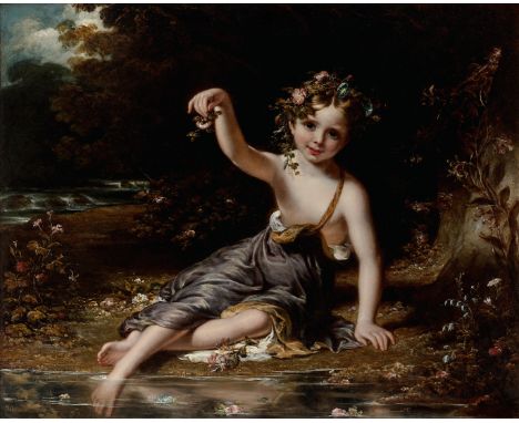 John Partridge,  British 1790-1872- The Lady Constantia Lowther aged five; oil on canvas, signed and inscribed 'Constantia Lo