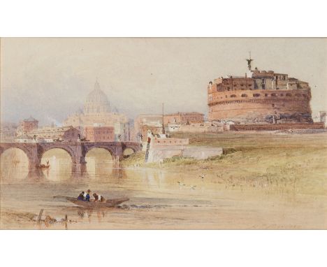Henry Parsons Riviere,  British 1811-1888- Views of Rome, including of Tiber Island; Castel Sant'Angelo; and the Constantine 
