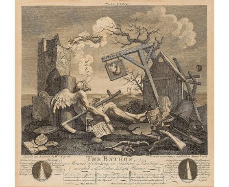 William Hogarth, FRSA,  British 1697-1764- Tailpiece, or The Bathos; etching, 32 x 33.8 cm.: John Keyse Sherwin, British 1751