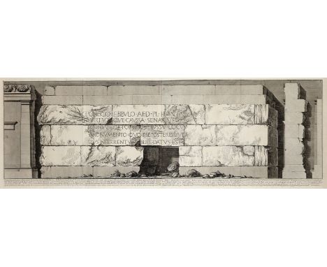 Giovanni Battista Piranesi,  Italian 1720-1778- Parti principali dell'antecedente Sepolcro di C. Poblicio; etching on laid pa