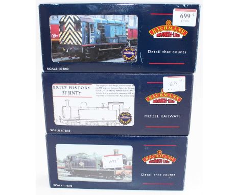 Three Bachmann Branchline locos: 32-107 Class 08 diesel shunter 0-6-0 08648 BR Departmental grey; 32-226 3F 0-6-0 Jinty 47354