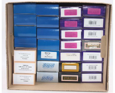 28 boxed Dapol 00 Gauge Wagons and Rolling stock, mixed box styles, examples include LMS Stove R BR Crimson, BR Bulk Grain Ho