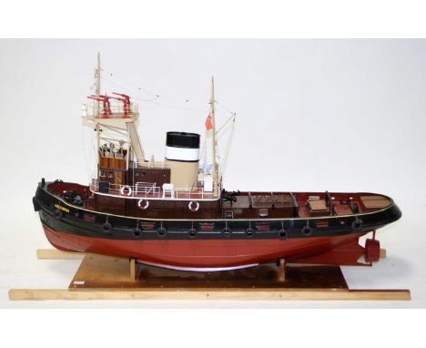 From Metcalf Mouldings 1/32nd scale well-built radio-controlled model of a MT Hibernia Tug Boat, comprising GRP Hull and main