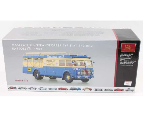 CMC Exclusive Models 1/18th scale model of a Maserati Renntransporter Typ Fiat 642 RN2, model No.M-097, finished in cream and